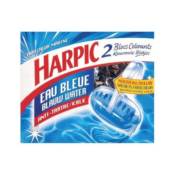 HARPIC - Bloc cuvette WC Harpic anti-tartre eau bleue