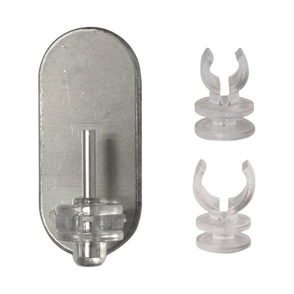 MOBOIS - pitons adhesifs neofix 3 en 1 translucide/chrome x2