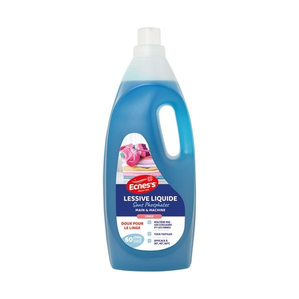 ECNESS - Lessive liquide Ecness sans phosphate 2L