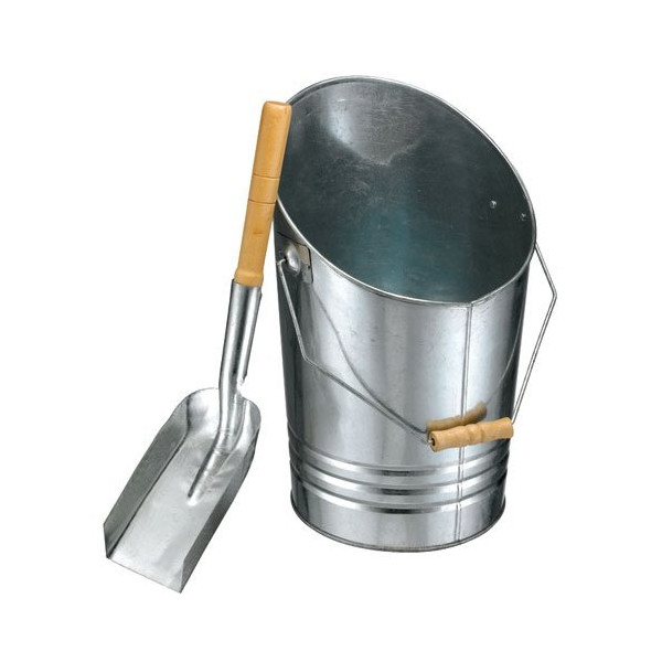 DECAMP' - Seau à cendre métal galvanisé + pelle métal