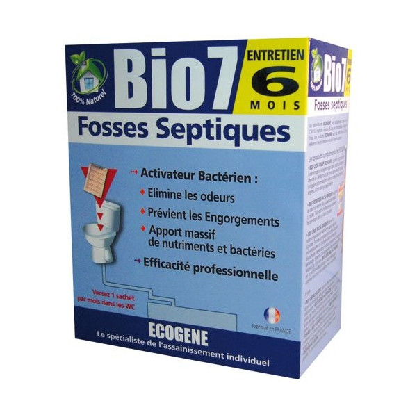 ECOGENE - Bio 7 activateur fosses septiques entretien 6 mois 480 g
