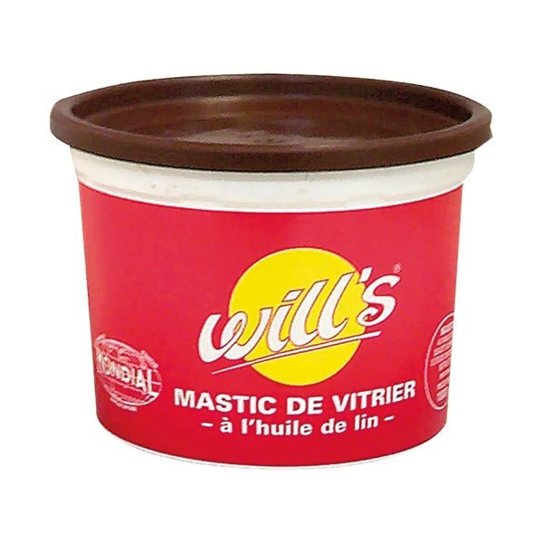 WILL'S - Mastic vitrier mondial brun/acajou pot 500g
