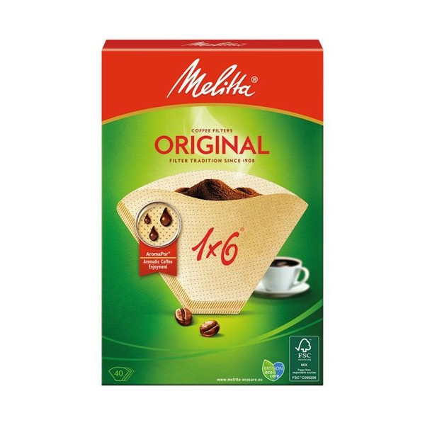 MELITTA - Filtre cornet papier bte40 brun 1x6