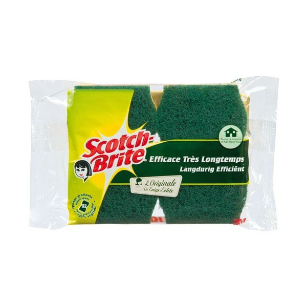 SCOTCH-BRITE - Tampon s/éponge scotch-brite verte x2