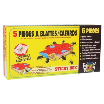 STICKY BOX CAFARDS PIEGES X5  1170004 (Vendu par 1)