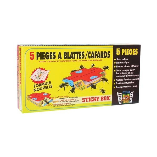 STICKY BOX - Pièges à cafards - Lot de 5