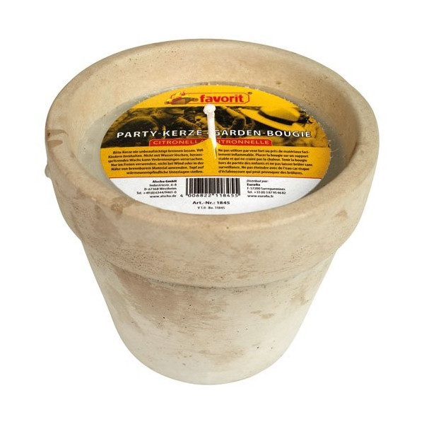 FAVORIT - Bougie anti-moustique dans pot terre cuite aspect béton
