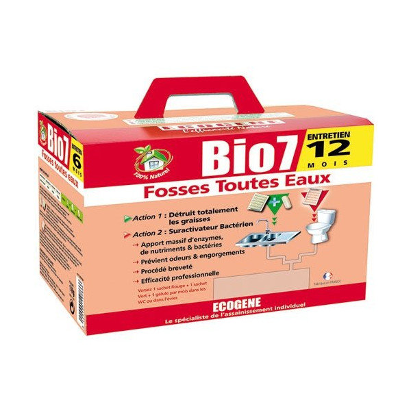 ECOGENE - Bio 7 entretien fosses toutes eaux 2 kg