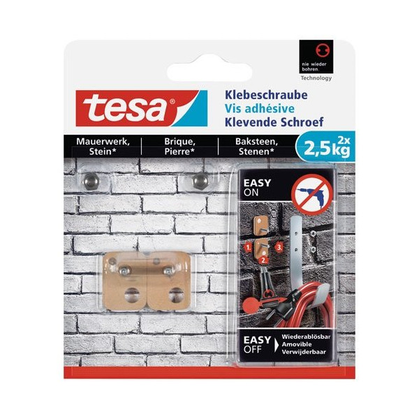 TESA - Vis adhésive rectangulaire pour brique et pierre 2.5kg