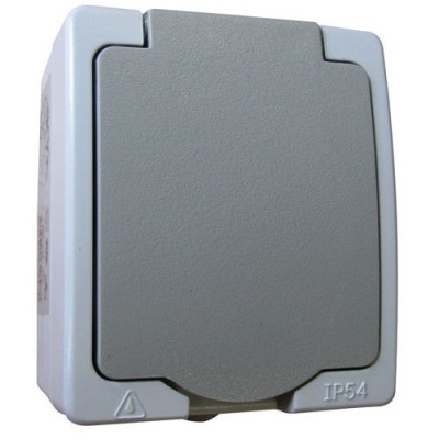 PRISE 2P+T ETANCHE GRIS IP54  S/FILM (Vendu par 1)