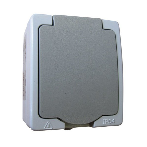 HBF - Prise 2p+t étanche gris ip54 s/film