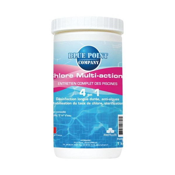 BLUE POINT COMPANY - Chlore 4 en 1multi actions 1kg galet de 250g