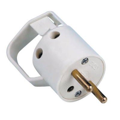 FICHE MALE ANNEAU 16AMP BLANC   VRAC (Vendu par 1)