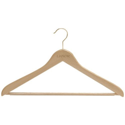 CINTRE LUXOR GALBE NAT.VERNI 45CM (Vendu par 1)