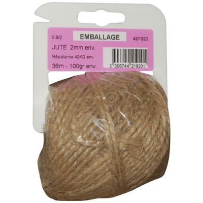 FICELLE JUTE 0.8/2 100GR S/CAVALIER (Vendu par 1)