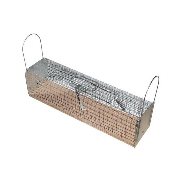 MASY - Nasse à rats 2 entrées socle en bois