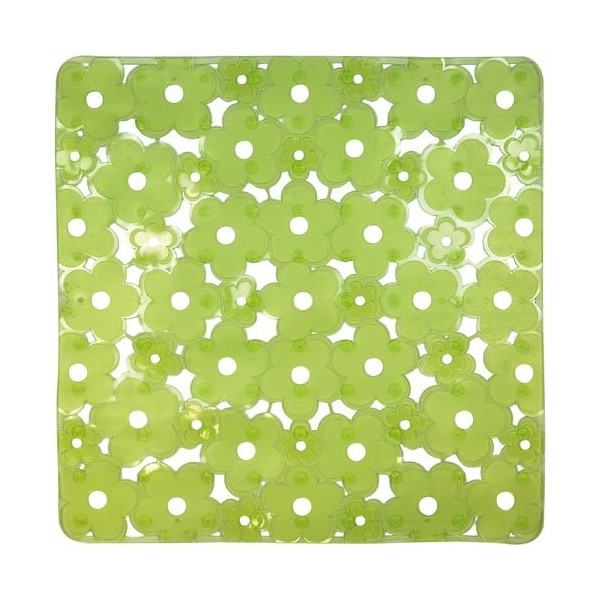 IDMAT - Fond d evier fleurs vert transparent 32x32cm