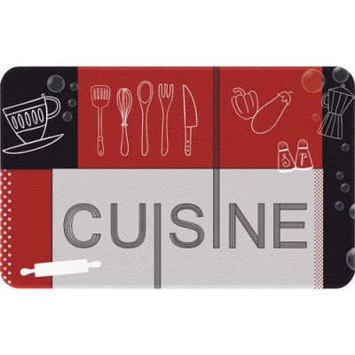 TAPIS CUISINE ROUGE NOIR 50X80CM