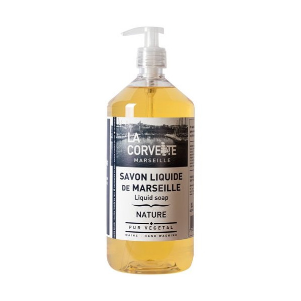 LA CORVETTE - Savon liquide de marseille nature 1l pompe