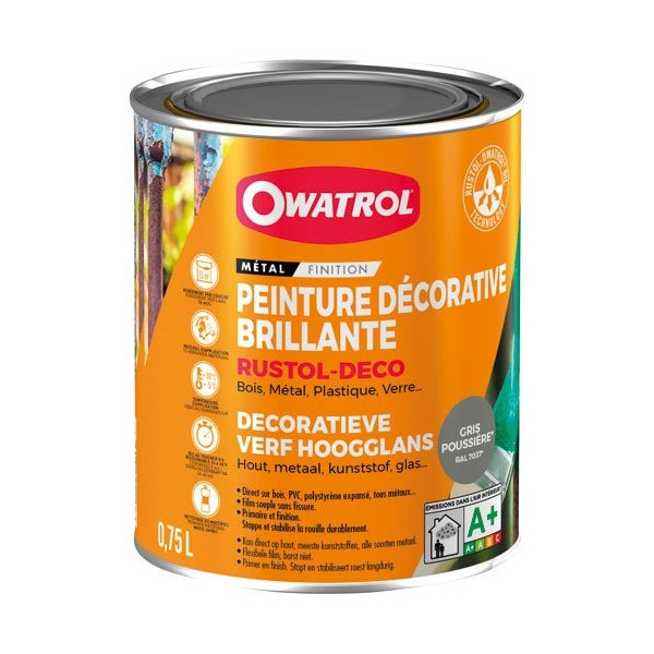 OWATROL - Durieu rustol deco antirouille 0.75l gris poussière ral 703