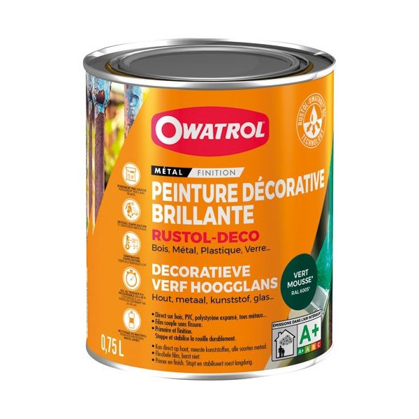OWATROL - Durieu rustol deco antirouille 0.75l vert mousse ral 6005