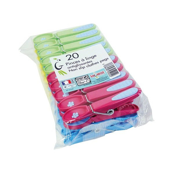 LAGUELLE - Pince à linge antiglissantes extra fortes x 20