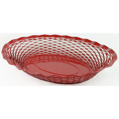 CORBEILLE PAIN VINTAGE OVALE ROUGE
