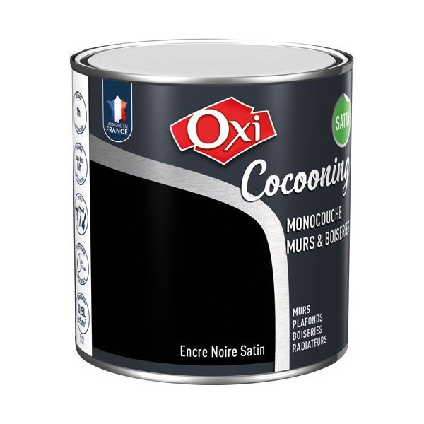 OXI - Murs bois satin encre noire 0.5l