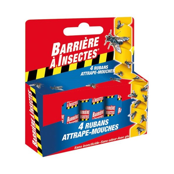 BARRIERE A INSECTES - Attrape mouches ruban x4