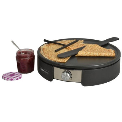 Crêpière format pro - 1500 W - Plaques anti-adhésive pour 1 crêpe 37 cm ou 5 crêpes 11 cm - noir