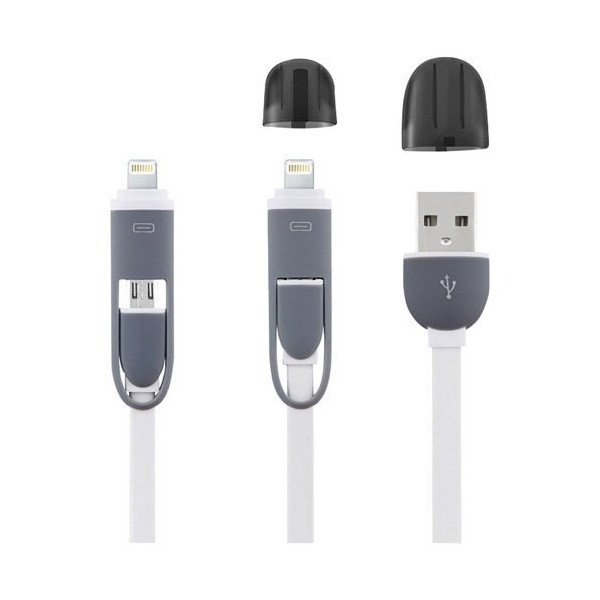 ELECTRALINE - Cordon alimentation smartphone micro USB adapt. Iphone 1M