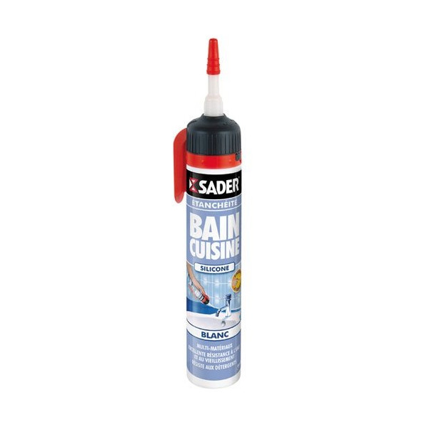 SADER - Sader mastic bain cuis. facile à lisser s/pist.blanc 200ml