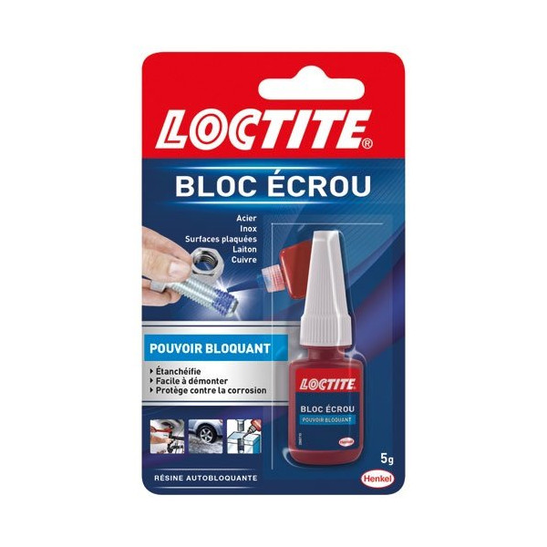 LOCTITE - LOCTITE Colle Spécialités Matériaux Bloc Écrou 5ml