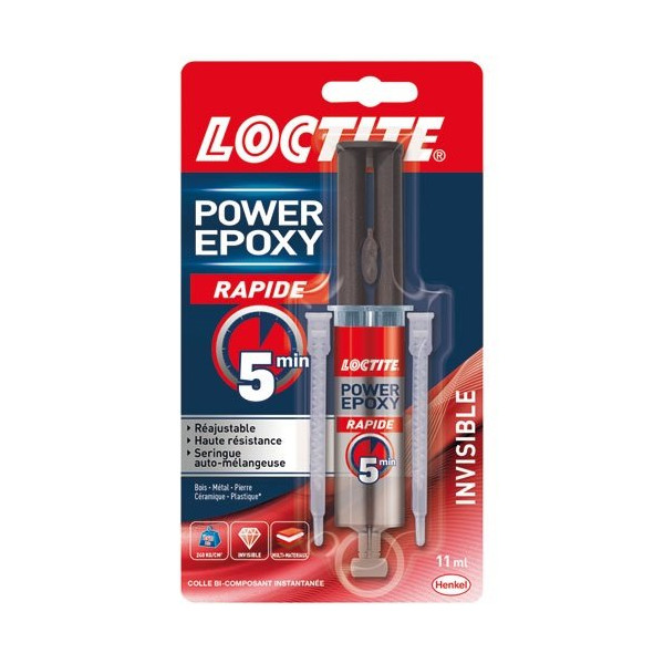 LOCTITE - LOCTITE Colle Epoxy Rapide 5 min Invisible Seringue 11ml