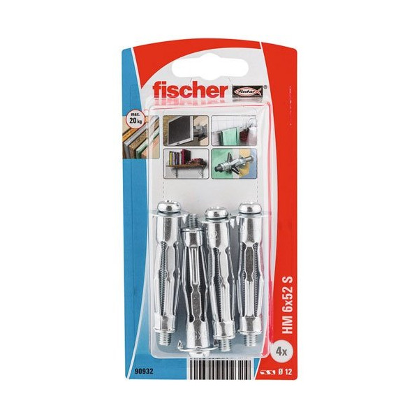 FISCHER - CHEVILLE CORPS CREUX HM 6X52 S K NV