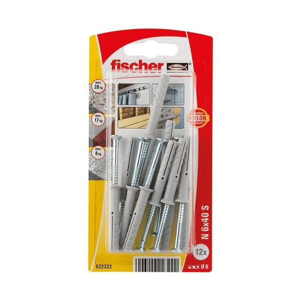 FISCHER - CHEVILLE CLOU N 6X40 S K NV