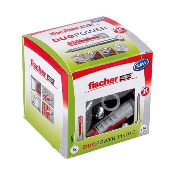 FISCHER - Cheville Duopower 14x70 avec vis x8 pièces