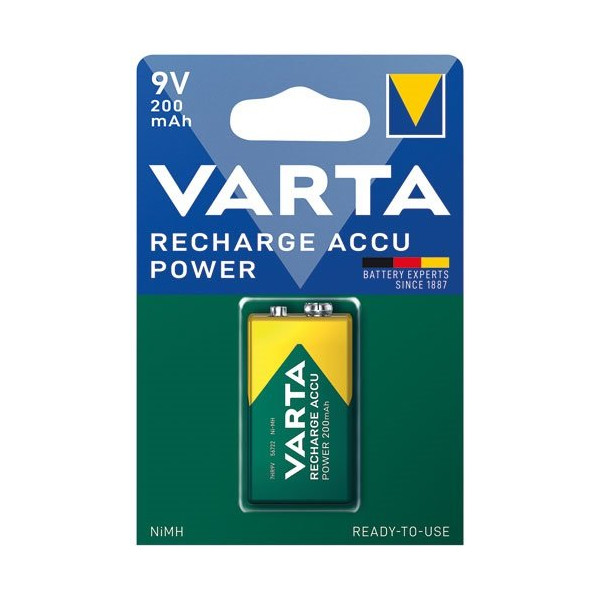 VARTA - Accus 6LR61/9v V7/8H ready 2 use 200mAh blister de 1