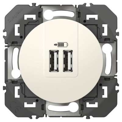 CHARGEUR 2USB AA 2.4A 12W BLANC DOOXIE