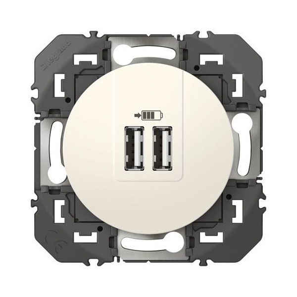 LEGRAND - Chargeur 2USB AA 2.4a 12W blanc Dooxie