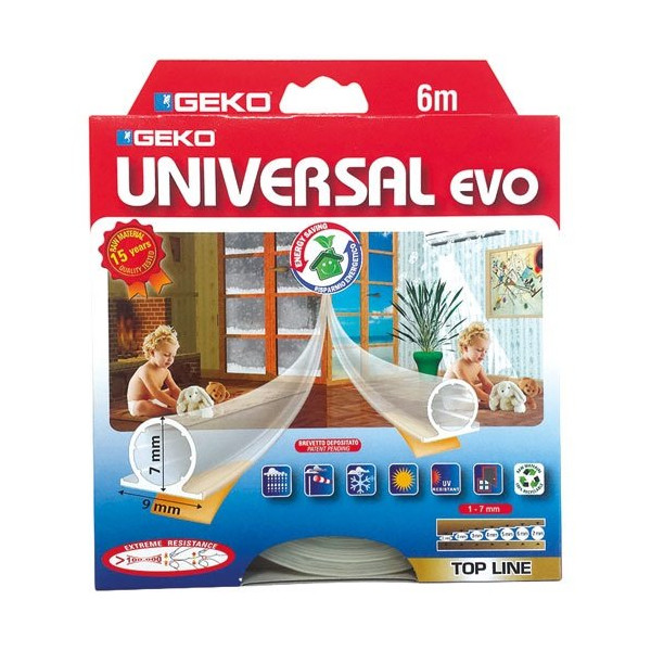 GEKO - Joint adhésif universel thermoplastique 9x7x6mm transparent