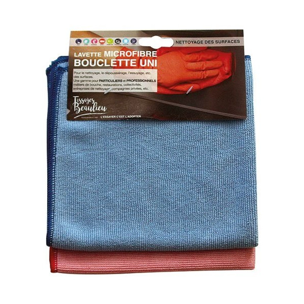 TISSAGES DE BEAULIEU - lavettes microfibre 40x40 320gr/m2 Lot de 2