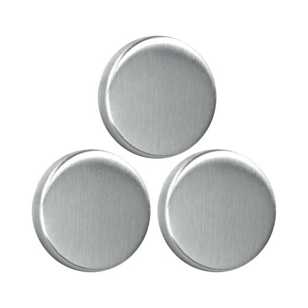 METALTEX - 3 magnets adh. ronds inox brossé Ø 3,5cm