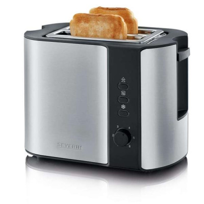 TOASTER 800W 2 TRANCHES INOX NOIR