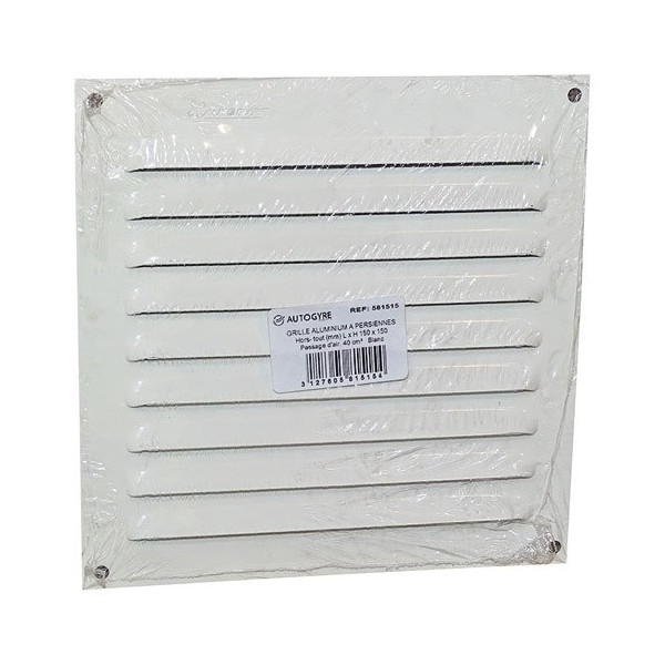 AUTOGYRE - Grille alu blc à persiennes en appli.mousti.150x150