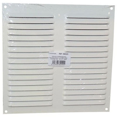 GRILLE ALU 200X200 BLANC PER.A.MOU. (Vendu par 1)