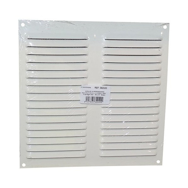 AUTOGYRE - Grille alu blc à persiennes en appli.mousti.200x200