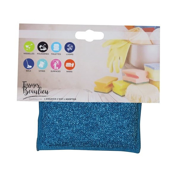 TISSAGES DE BEAULIEU - Eponge biface microfibre et grattante 14x9cm