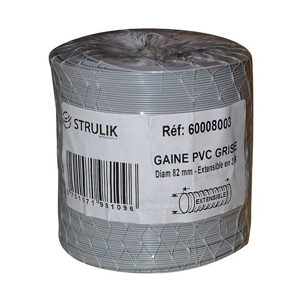 STRULIK - Gaine souple pvc filet d.80mm 3ml