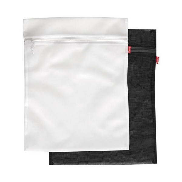 RAYEN - Filet à linge blanc et noir 50 x 40 cm - Lot de 2